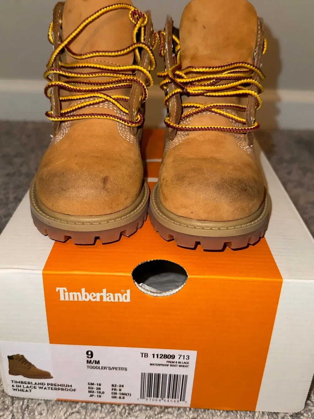 Timberland Toddler Wheat/Tan Lace-Up Leather Boots